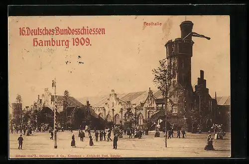 AK Hamburg, 16. Deutsches Bundesschiessen 1909, Festhalle