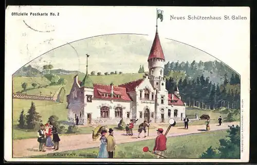 Künstler-AK St. Gallen, Neues Schützenhaus