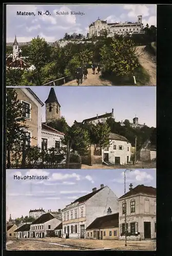 AK Matzen, Hauptstrasse, Schloss Kinsky