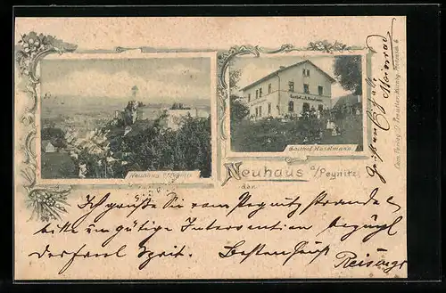 AK Neuhaus a. Pegnitz, Ortsansicht und Gasthof Haselmann