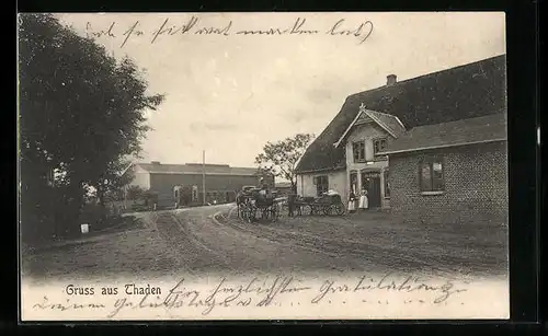 AK Thaden, Strassenpartie mit Gehöft