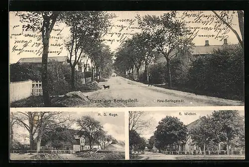AK Beringstedt, Gasthof H. D. Ruge, Gasthof H. Wieben, Strassenansicht