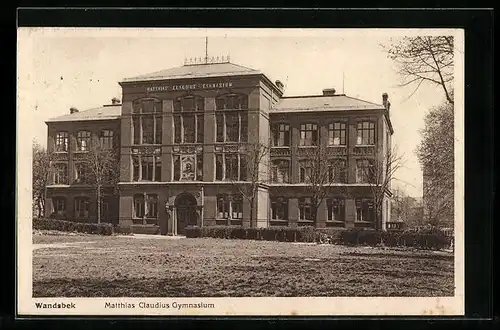 AK Hamburg-Wandsbek, Ansicht des Matthias Claudius Gymnasium