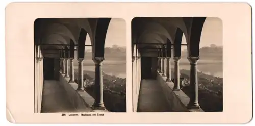 Stereo-Fotografie Wehrli AG, Kilchberg-Zürich, Ansicht Locarno, Madonna del Sasso