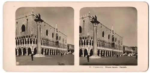 Stereo-Fotografie NPG, Berlin-Steglitz, Ansicht Venedig / Venezia, Palazzo Ducale Facciata