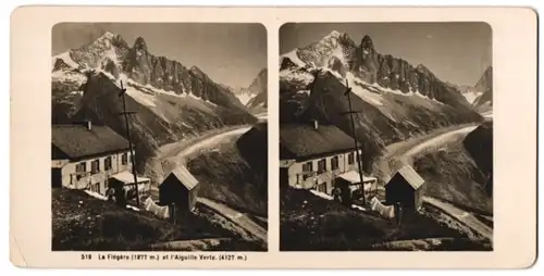 Stereo-Fotografie unbekannter Fotograf, Ansicht Flegere, et l'Aiguille Verte