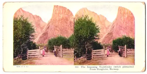 Stereo-Fotografie NPG, Berlin-Steglitz, Ansicht Horgheim / Norwegen, The Imposing Troldtinder