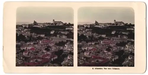 Stereo-Fotografie Peter B. Wearing, Leamington Spa / Warwickshire, Ansicht Granada-Albaicin, Blick von der Alhambra