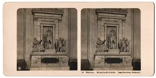 Stereo-Fotografie NPG, Berlin-Steglitz, Ansicht München, Leuchtenberg Denkmal in der Michaelis-Hofkirche