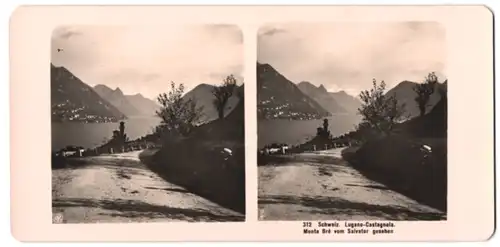 Stereo-Fotografie NPG, Berlin-Steglitz, Ansicht Lugano-Castagnola, Monte Bre vom Salvator gesehen