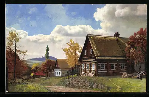 Künstler-AK Photochromie Serie 213, Nr. 3531: altes Bauernhaus