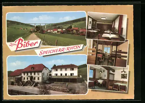 AK Speicherz /Rhön, Gasthof zum Biber, Ortsansicht
