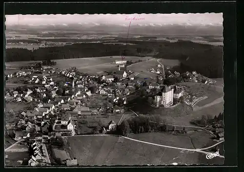 AK Grönenbach im Allgäu, Totalansicht mit Kneippkurheim, Burgberg