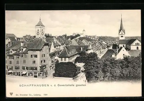 AK Schaffhausen, Totale v. d. Gewerbehalle aus gesehen
