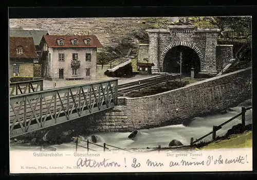 AK Goeschenen, Tunnel der Gotthardbahn