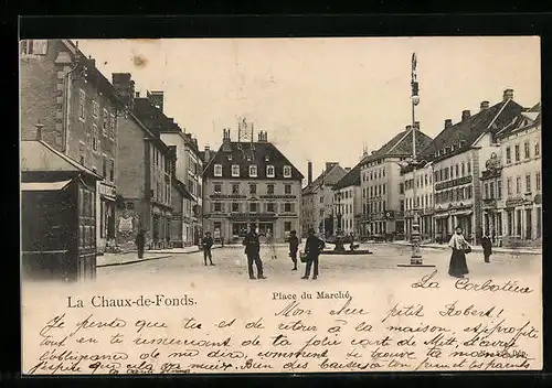 AK La Chaux-de-Fonds, Place du Marché