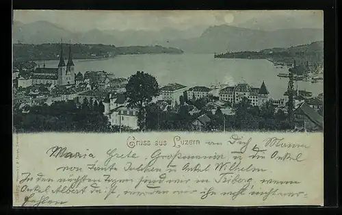 Mondschein-AK Luzern, Gesamtansicht