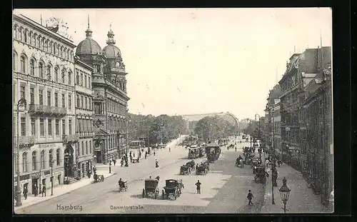 AK Hamburg, Dammtorstrasse mit Strassenbahn