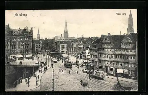 AK Hamburg, Strassenbahnverkehr am Messberg