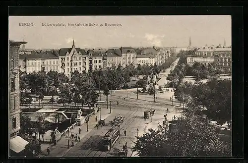 AK Berlin, Strassenbahnverkehr am Lützowplatz