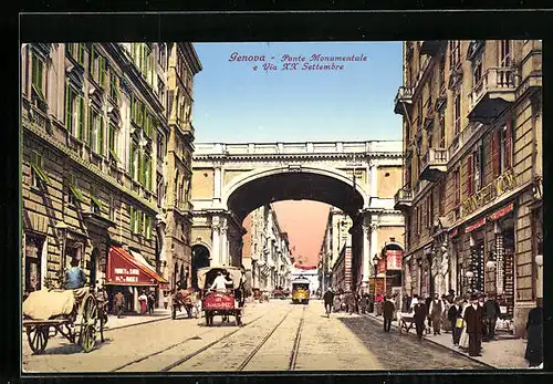 AK Genova, Ponte Monumentale et Tramway