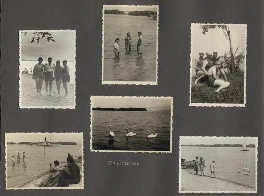 Fotoalbum mit 175 Fotografien, Ansicht Unterwössen, 1939 Mädchen Hildegard im Chiemgau, Landschaften, Mode der zeit 10
