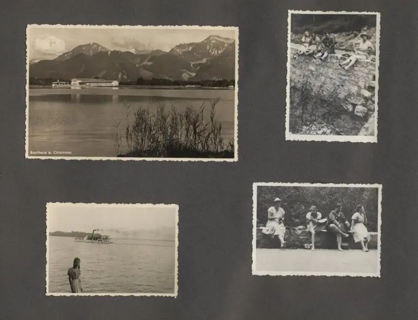 Fotoalbum mit 175 Fotografien, Ansicht Unterwössen, 1939 Mädchen Hildegard im Chiemgau, Landschaften, Mode der zeit 12