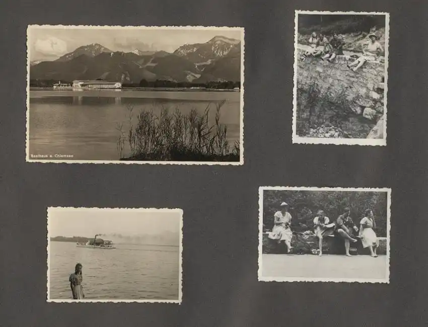 Fotoalbum mit 175 Fotografien, Ansicht Unterwössen, 1939 Mädchen Hildegard im Chiemgau, Landschaften, Mode der zeit 12