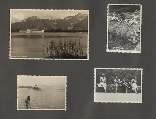 Fotoalbum mit 175 Fotografien, Ansicht Unterwössen, 1939 Mädchen Hildegard im Chiemgau, Landschaften, Mode der zeit