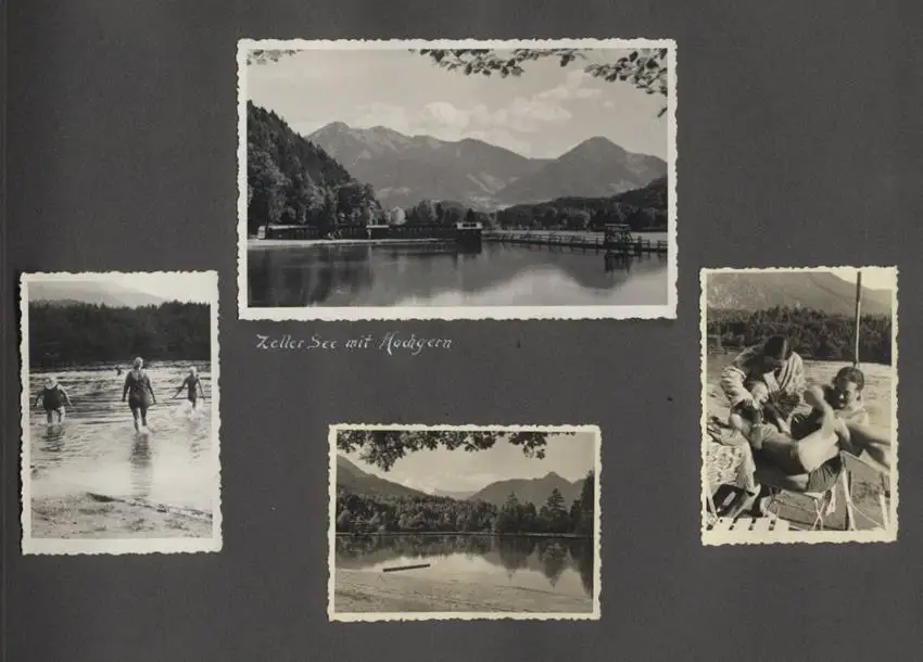 Fotoalbum mit 175 Fotografien, Ansicht Unterwössen, 1939 Mädchen Hildegard im Chiemgau, Landschaften, Mode der zeit 15
