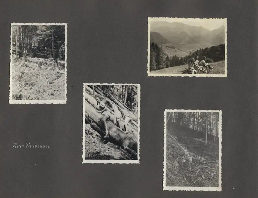 Fotoalbum mit 175 Fotografien, Ansicht Unterwössen, 1939 Mädchen Hildegard im Chiemgau, Landschaften, Mode der zeit 16