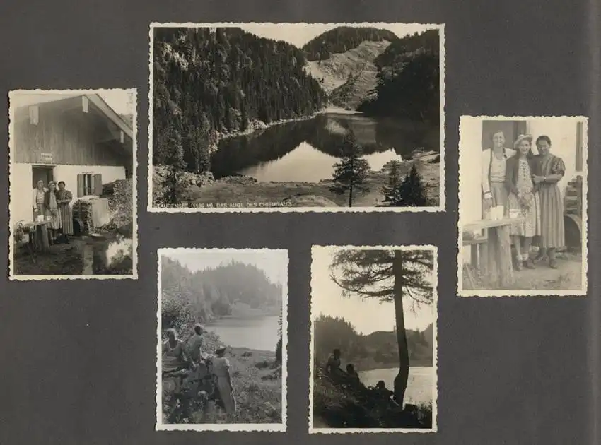 Fotoalbum mit 175 Fotografien, Ansicht Unterwössen, 1939 Mädchen Hildegard im Chiemgau, Landschaften, Mode der zeit 18