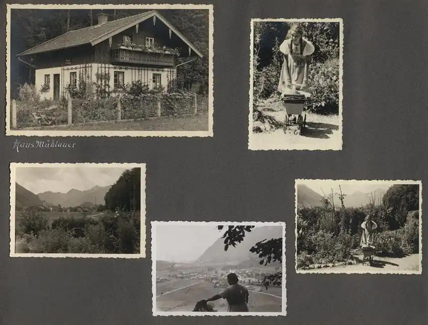 Fotoalbum mit 175 Fotografien, Ansicht Unterwössen, 1939 Mädchen Hildegard im Chiemgau, Landschaften, Mode der zeit 2