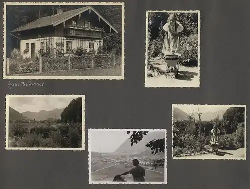 Fotoalbum mit 175 Fotografien, Ansicht Unterwössen, 1939 Mädchen Hildegard im Chiemgau, Landschaften, Mode der zeit