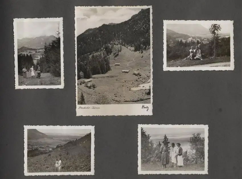 Fotoalbum mit 175 Fotografien, Ansicht Unterwössen, 1939 Mädchen Hildegard im Chiemgau, Landschaften, Mode der zeit 21