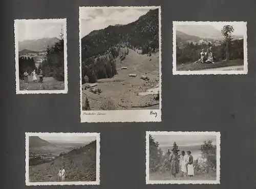 Fotoalbum mit 175 Fotografien, Ansicht Unterwössen, 1939 Mädchen Hildegard im Chiemgau, Landschaften, Mode der zeit