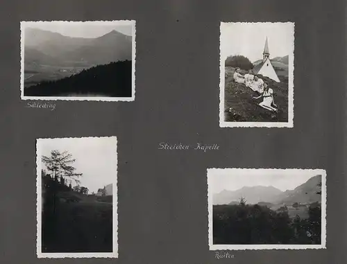 Fotoalbum mit 175 Fotografien, Ansicht Unterwössen, 1939 Mädchen Hildegard im Chiemgau, Landschaften, Mode der zeit