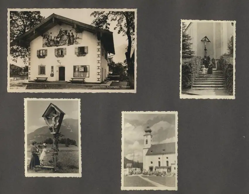 Fotoalbum mit 175 Fotografien, Ansicht Unterwössen, 1939 Mädchen Hildegard im Chiemgau, Landschaften, Mode der zeit 6