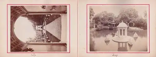 Leporello-Fotoalbum mit 12 Fotografien, C. Degoix, Ansicht Genua, Arco, Caffi, Ponte Chinese, Grotta, Obelisco, Flora