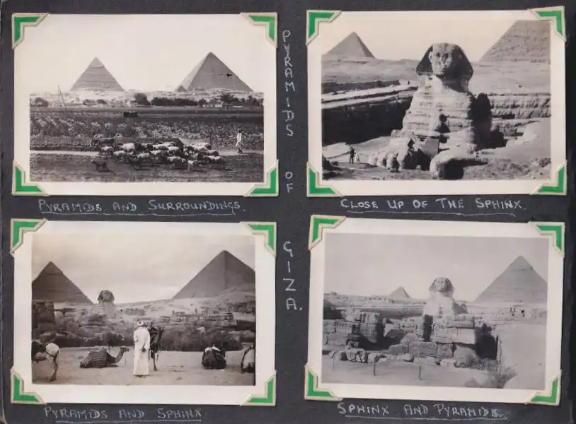 Fotoalbum mit 111 Fotografien ca. 1930, Ansicht Kairo, Handwerk, Markthändler, Sphinx, Metro Cinema, Tracht, Strassenbahn 0