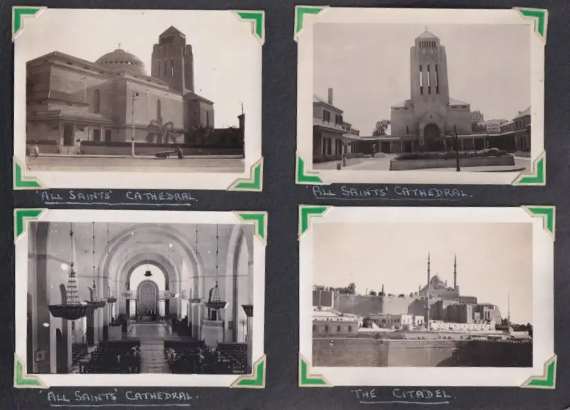 Fotoalbum mit 111 Fotografien ca. 1930, Ansicht Kairo, Handwerk, Markthändler, Sphinx, Metro Cinema, Tracht, Strassenbahn 11