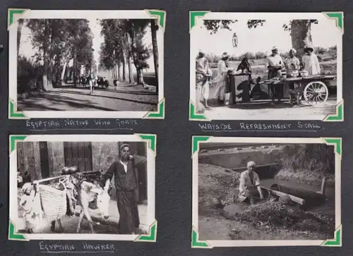 Fotoalbum mit 111 Fotografien ca. 1930, Ansicht Kairo, Handwerk, Markthändler, Sphinx, Metro Cinema, Tracht, Strassenbahn