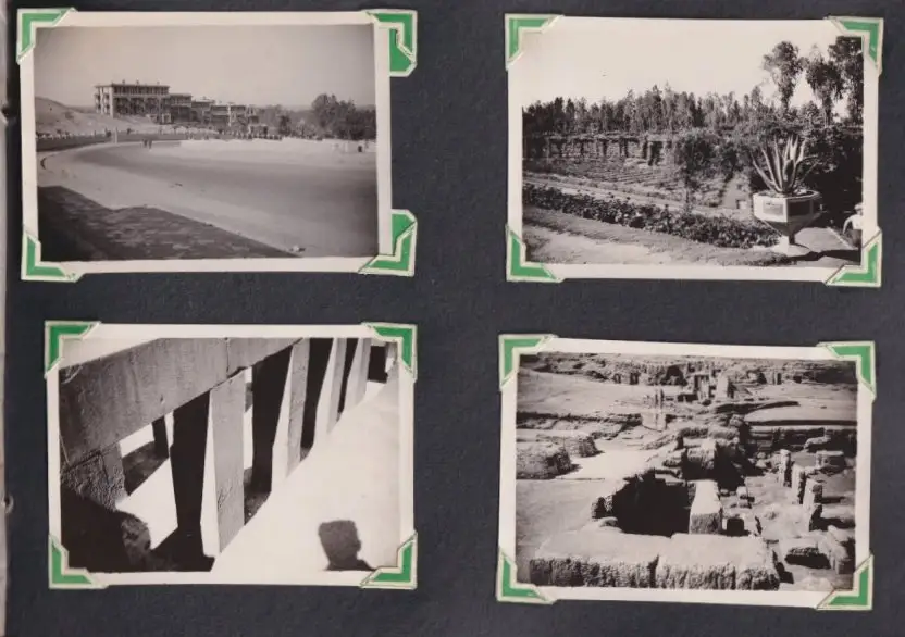 Fotoalbum mit 111 Fotografien ca. 1930, Ansicht Kairo, Handwerk, Markthändler, Sphinx, Metro Cinema, Tracht, Strassenbahn 17