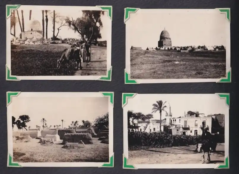 Fotoalbum mit 111 Fotografien ca. 1930, Ansicht Kairo, Handwerk, Markthändler, Sphinx, Metro Cinema, Tracht, Strassenbahn 18