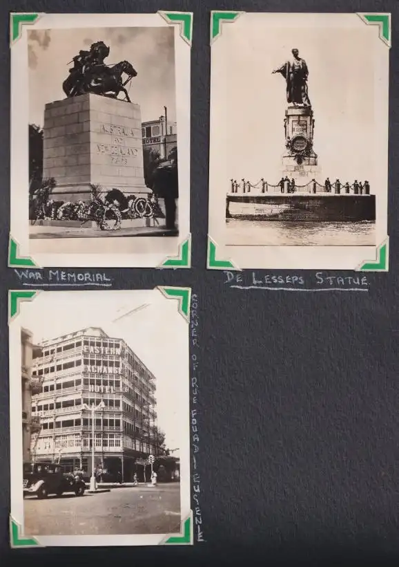 Fotoalbum mit 111 Fotografien ca. 1930, Ansicht Kairo, Handwerk, Markthändler, Sphinx, Metro Cinema, Tracht, Strassenbahn 22