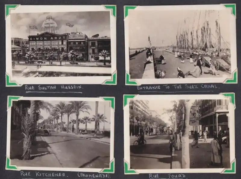 Fotoalbum mit 111 Fotografien ca. 1930, Ansicht Kairo, Handwerk, Markthändler, Sphinx, Metro Cinema, Tracht, Strassenbahn 23