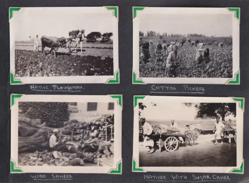 Fotoalbum mit 111 Fotografien ca. 1930, Ansicht Kairo, Handwerk, Markthändler, Sphinx, Metro Cinema, Tracht, Strassenbahn 4