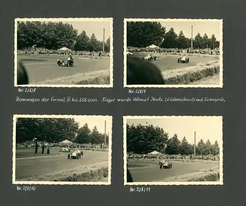 Fotoalbum mit 175 Fotografien, Ausstellung Gruga Essen 1952, Bahnpostwagen Post b15, Photokina Köln, Fussball