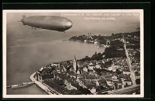 AK Friedrichshafen /Bodensee, Fliegeraufnahme des LZ 127 Graf Zeppelin