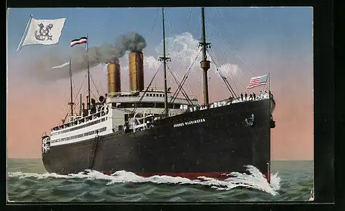 AK Passagierschiff George Washington des Nordd. Lloyd in voller Fahrt